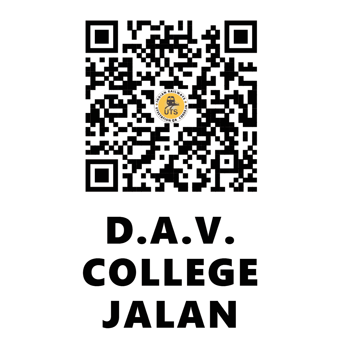 UTS QR Code for D.A.V. COLLEGE JALAN - DAVJ (NR - PUNJAB)