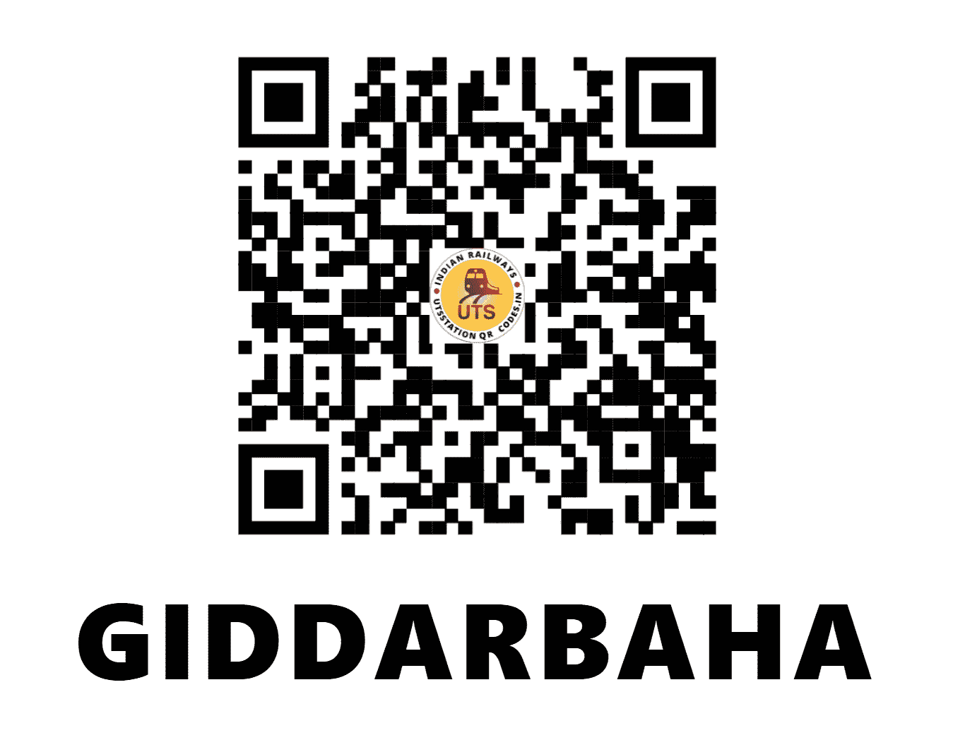 UTS QR Code for GIDDARBAHA - GDB (NR - PUNJAB)