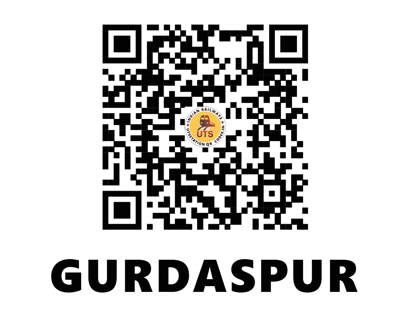 UTS QR Code for GURDASPUR - GSP (NR - PUNJAB)