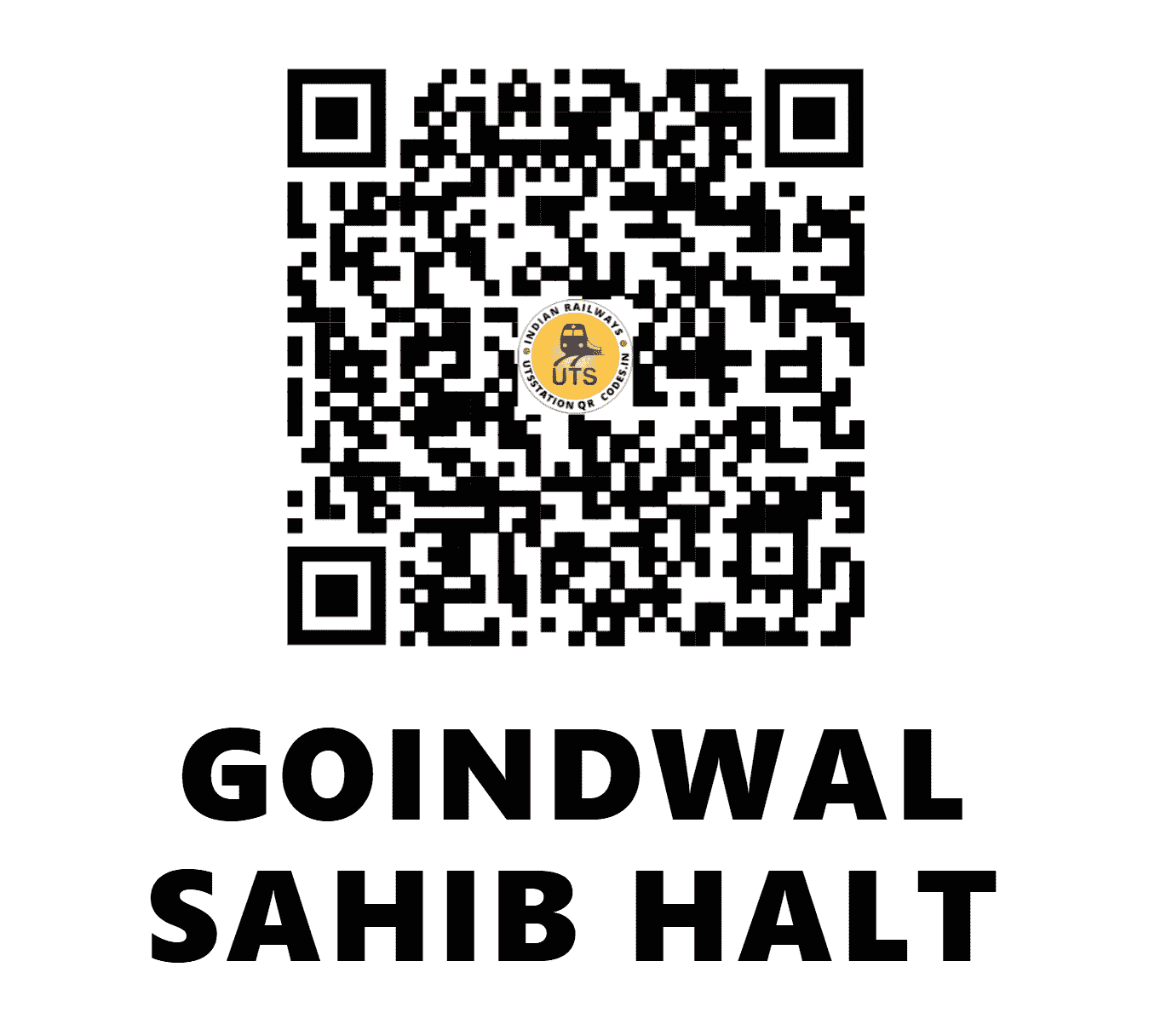 UTS QR Code for GOINDWAL SAHIB HALT - GWSB (NR - PUNJAB)