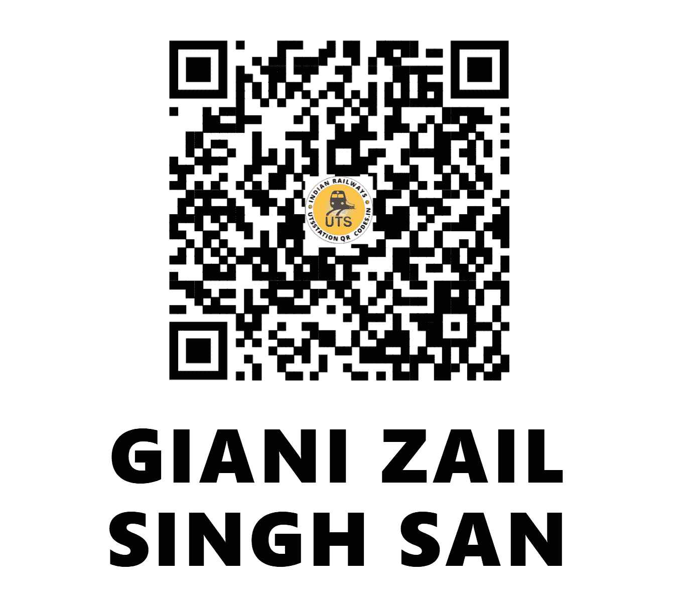 UTS QR Code for GIANI ZAIL SINGH SAN - GZS (NR - PUNJAB)