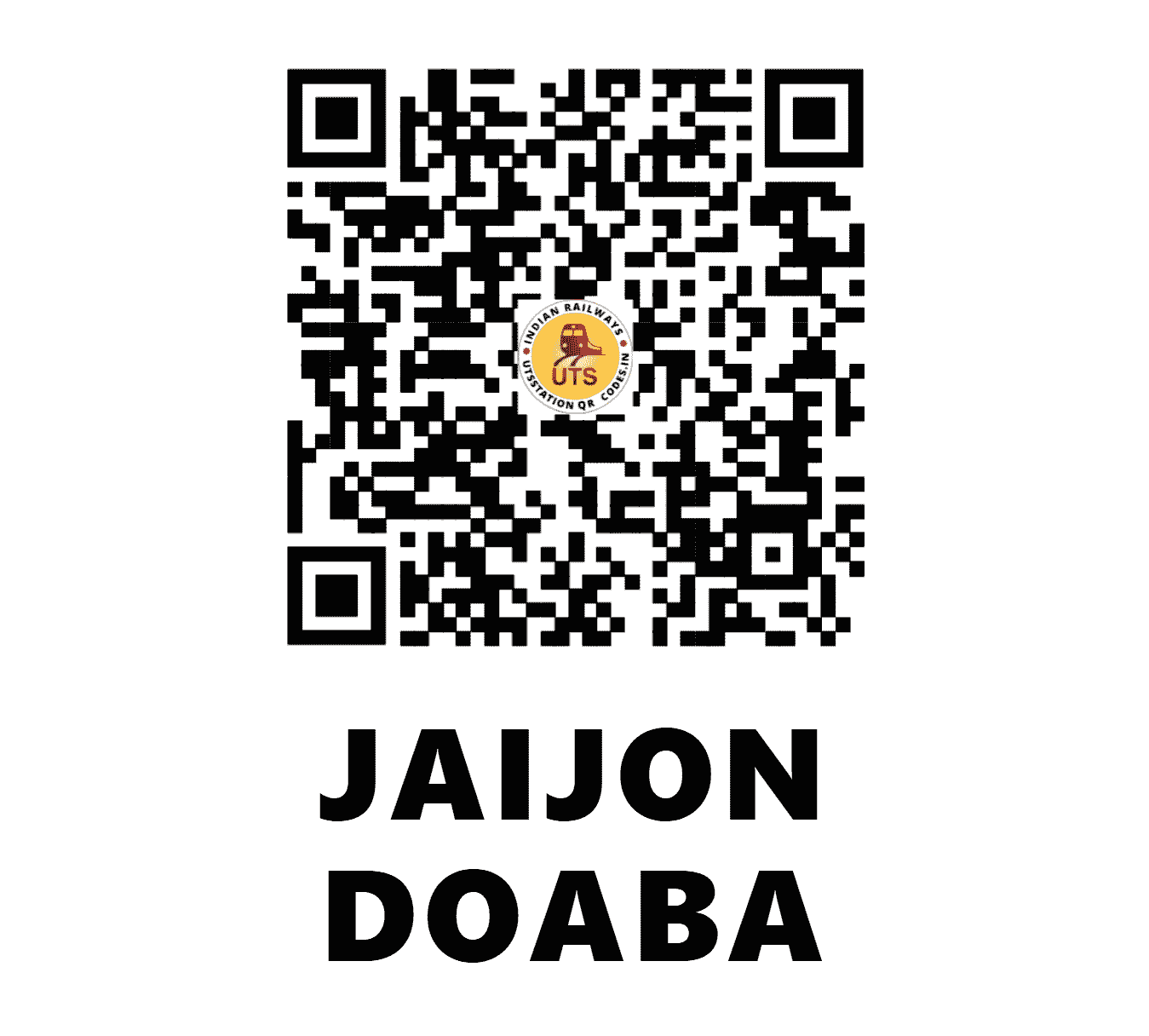 UTS QR Code for JAIJON DOABA - JJJ (NR - PUNJAB)