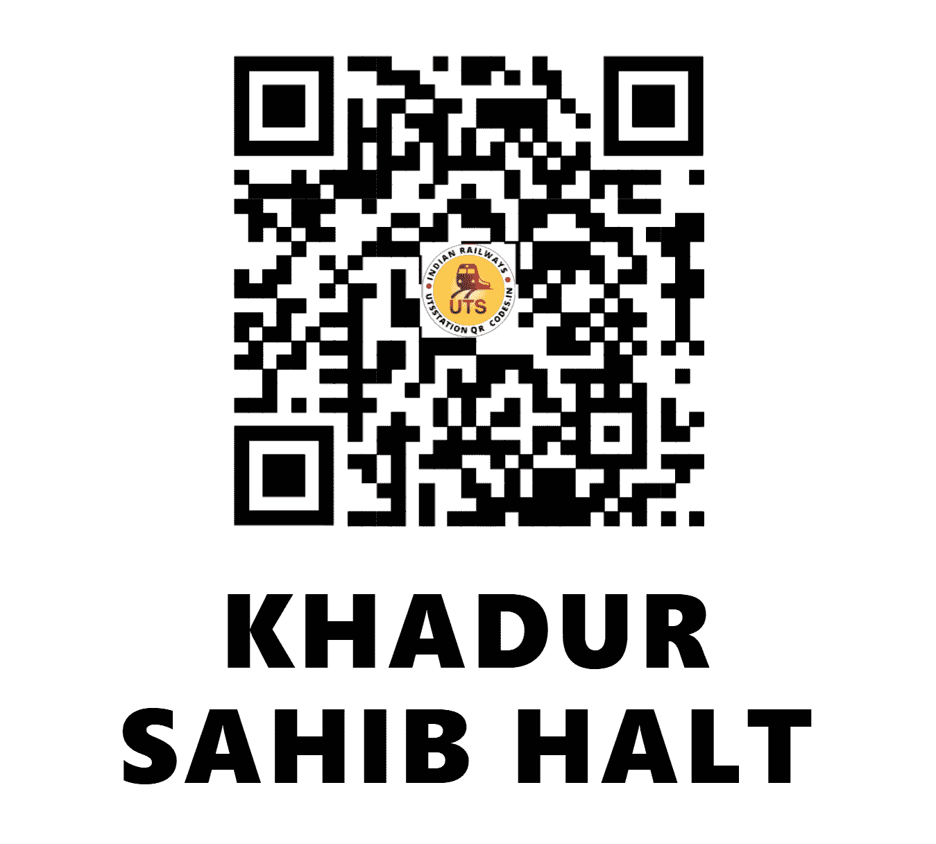 UTS QR Code for KHADUR SAHIB HALT - KDSB (NR - PUNJAB)