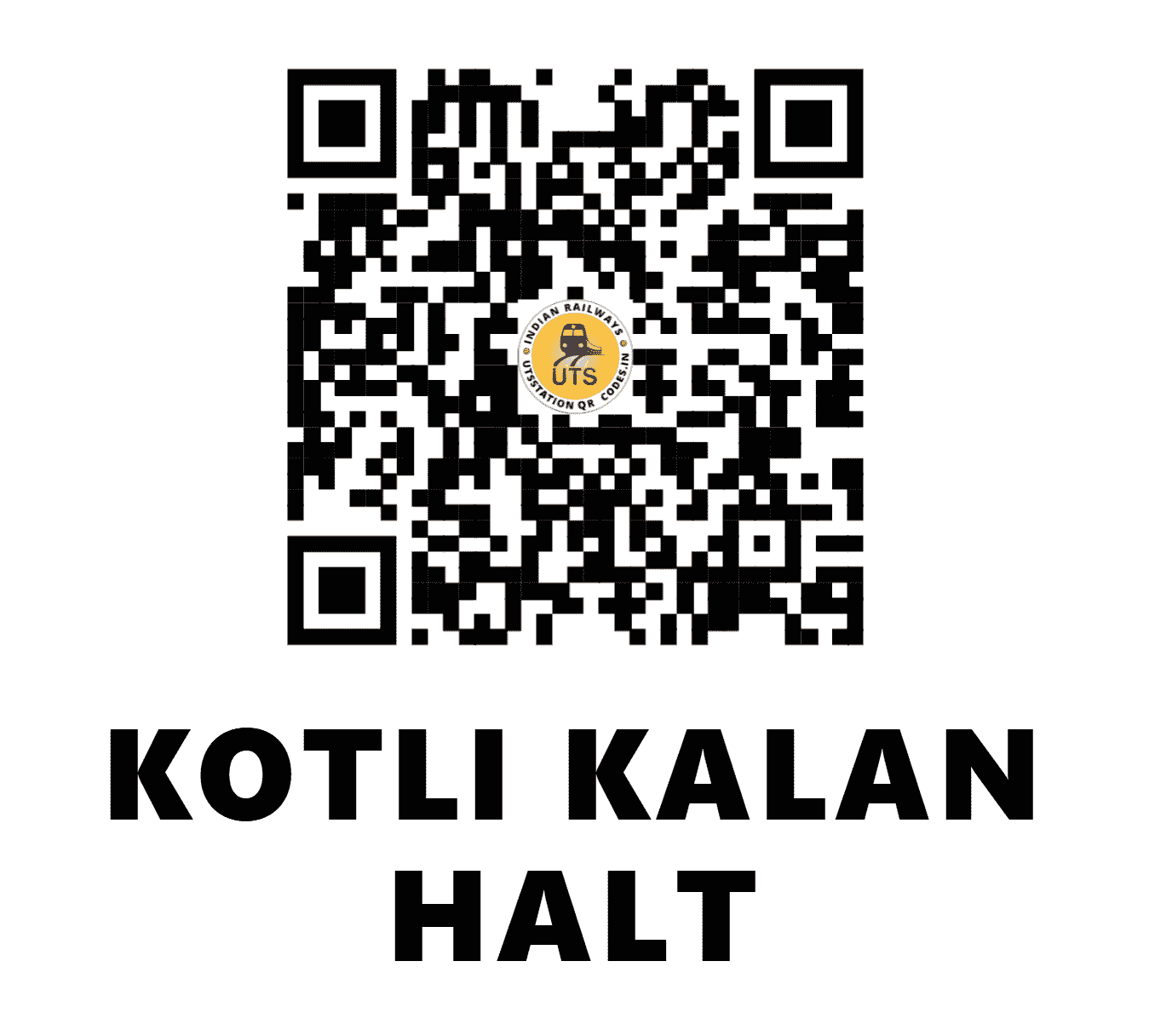 UTS QR Code for KOTLI KALAN HALT - KTKL (NR - PUNJAB)