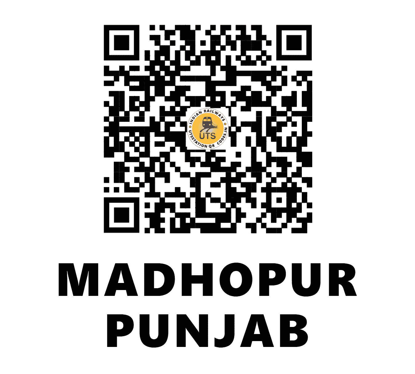 UTS QR Code for MADHOPUR PUNJAB - MDPB (NR - PUNJAB)