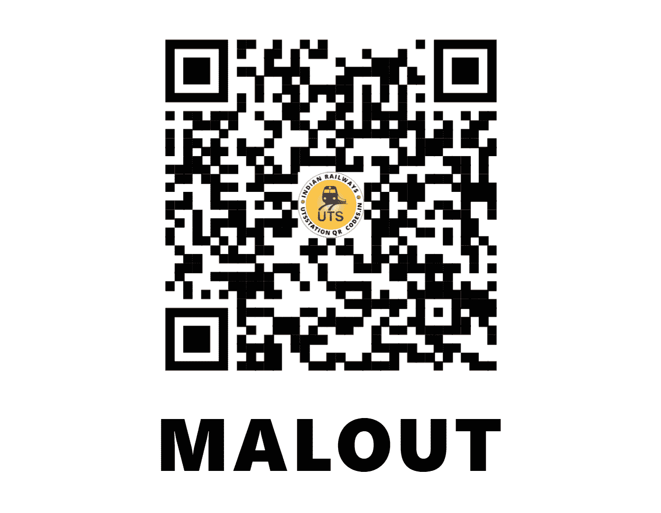 UTS QR Code for MALOUT - MOT (NR - PUNJAB)
