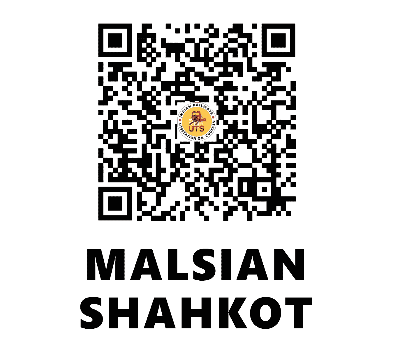 UTS QR Code for MALSIAN SHAHKOT - MQS (NR - PUNJAB)