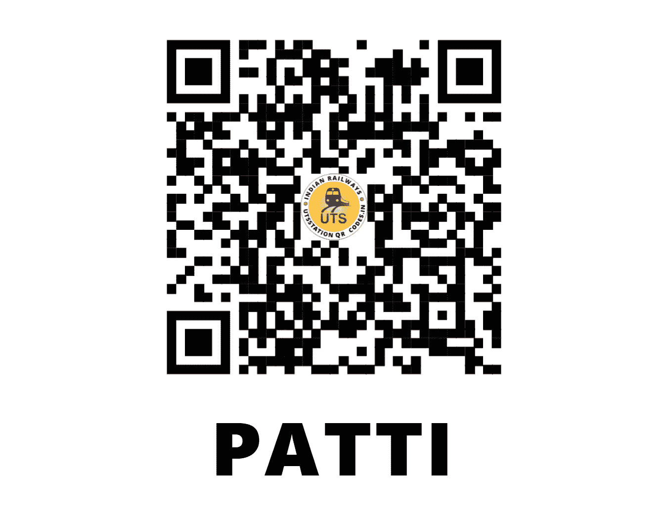 UTS QR Code for PATTI - PAX (NR - PUNJAB)