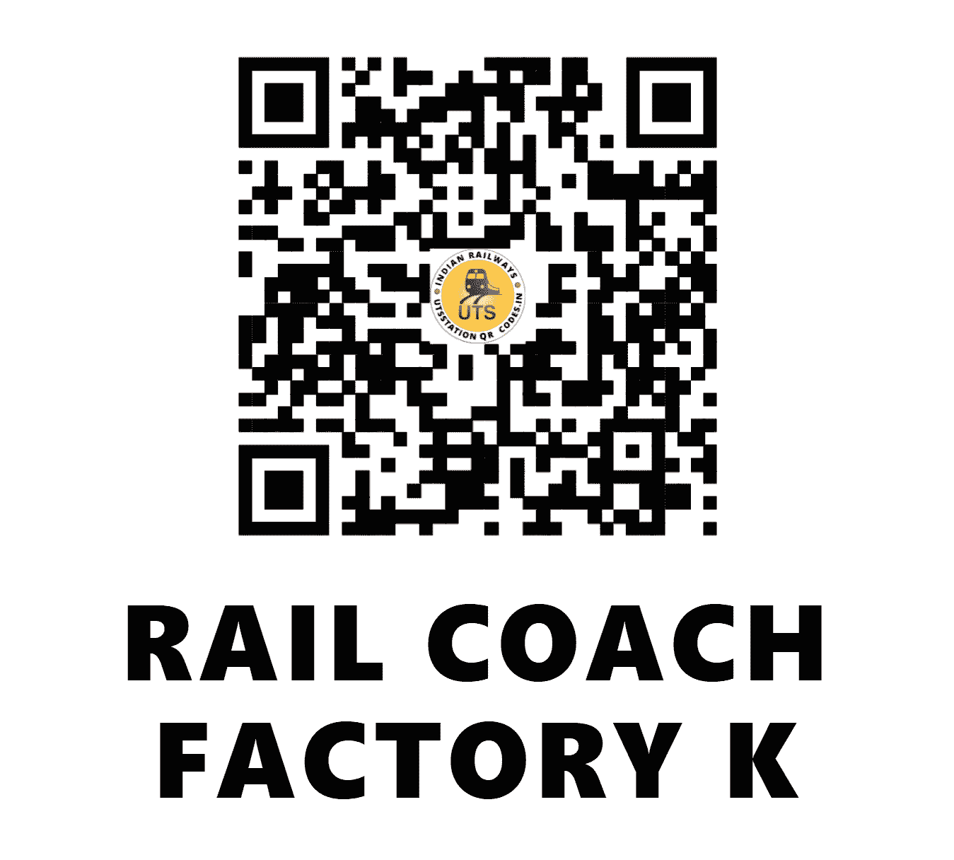 UTS QR Code for RAIL COACH FACTORY K - RCF (NR - PUNJAB)