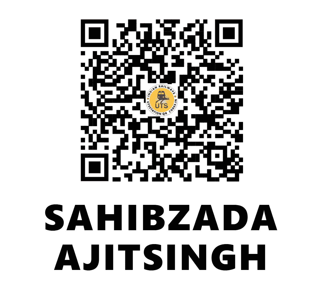 UTS QR Code for SAHIBZADA AJITSINGH - SASN (NR - PUNJAB)