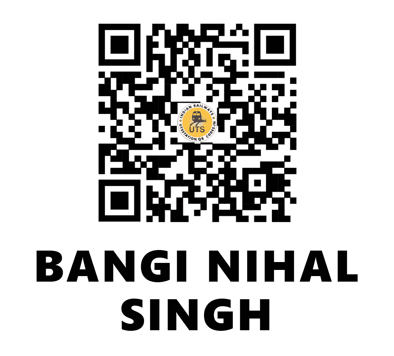 UTS QR Code for BANGI NIHAL SINGH - BNLS (NW - PUNJAB)