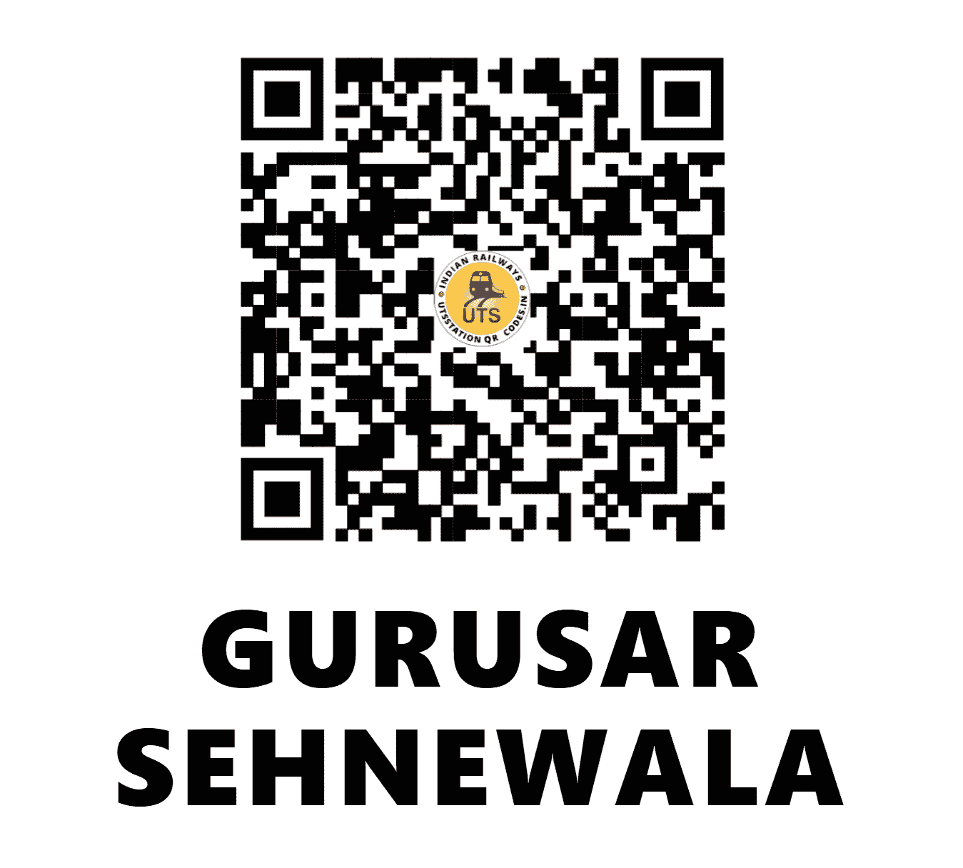 UTS QR Code for GURUSAR SEHNEWALA - GSW (NW - PUNJAB)