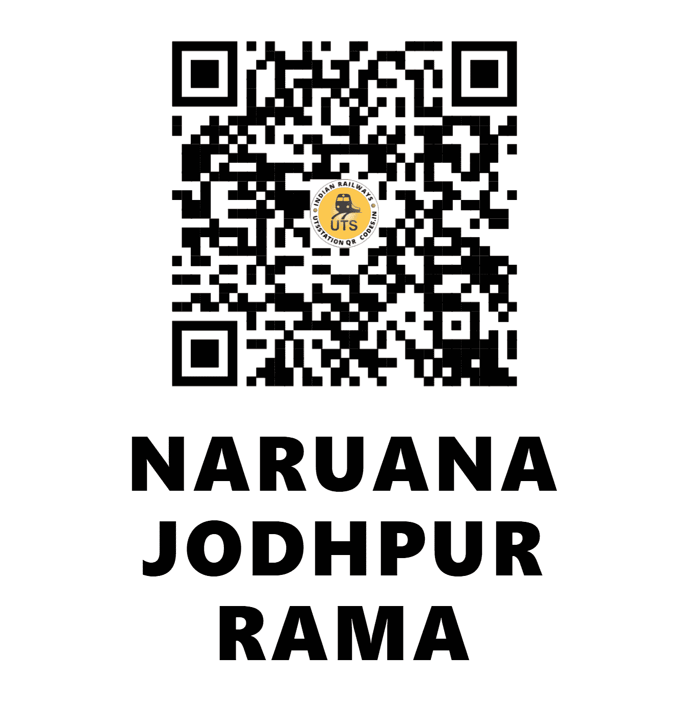 UTS QR Code for NARUANA JODHPUR RAMA - NJM (NW - PUNJAB)