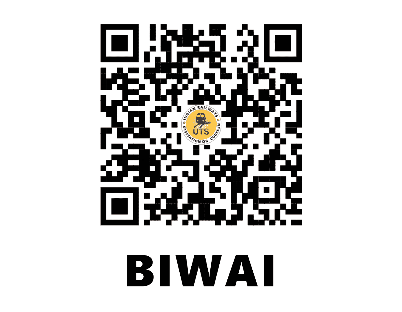 UTS QR Code for BIWAI - BW (NC - RAJASTHAN)