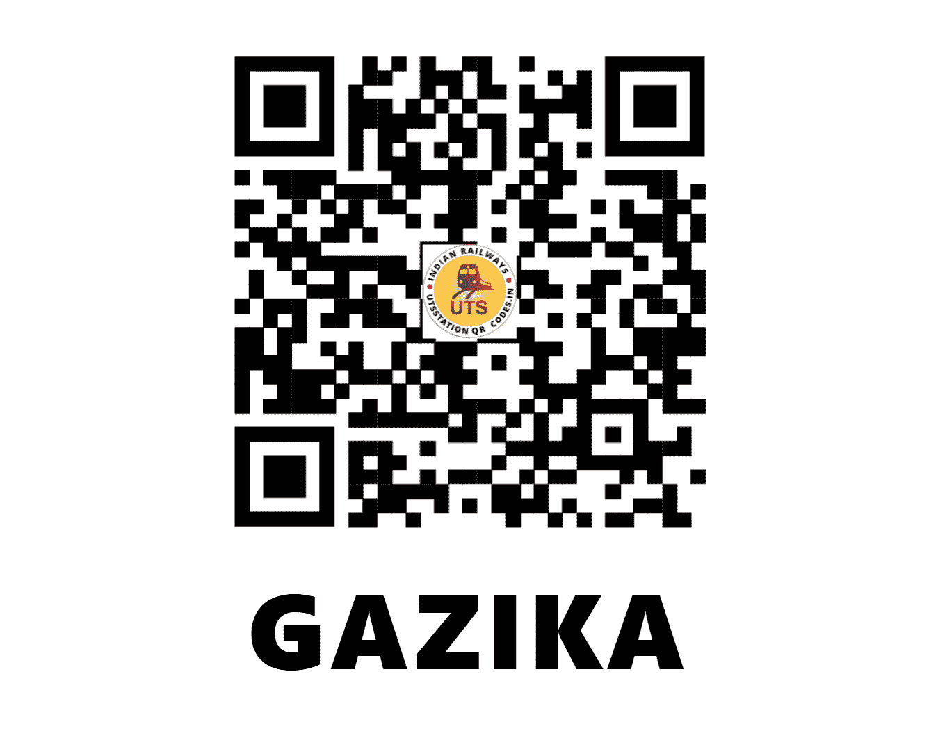 UTS QR Code for GAZIKA - GZKA (NC - RAJASTHAN)