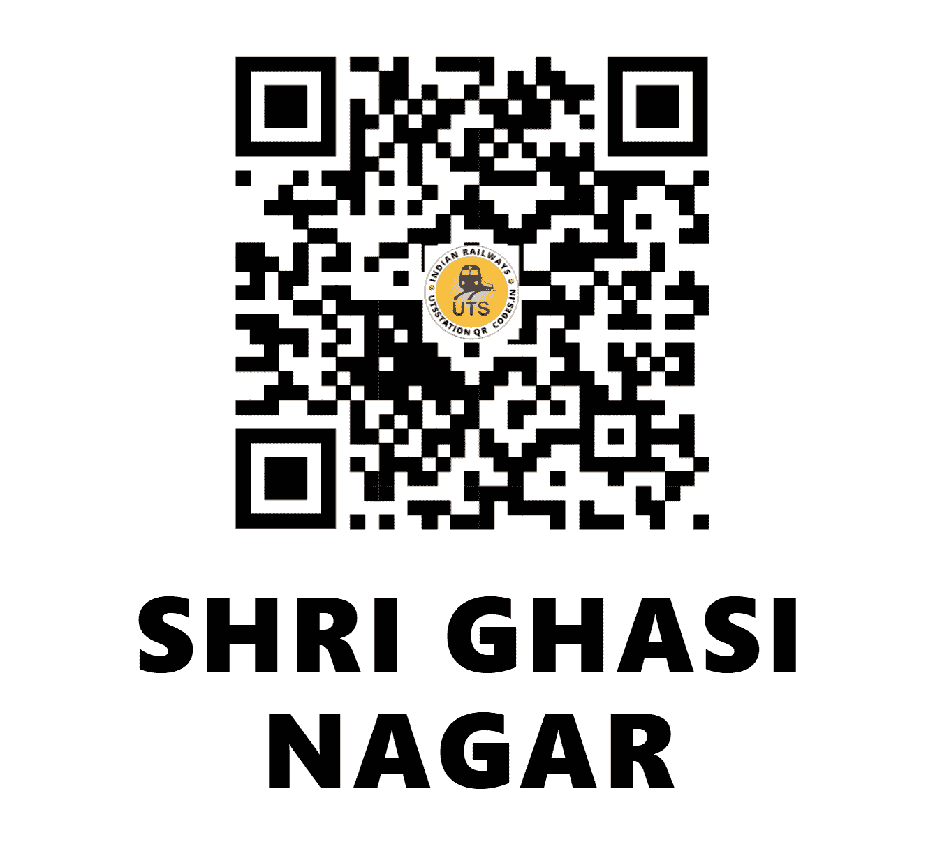UTS QR Code for SHRI GHASI NAGAR - SHGN (NC - RAJASTHAN)