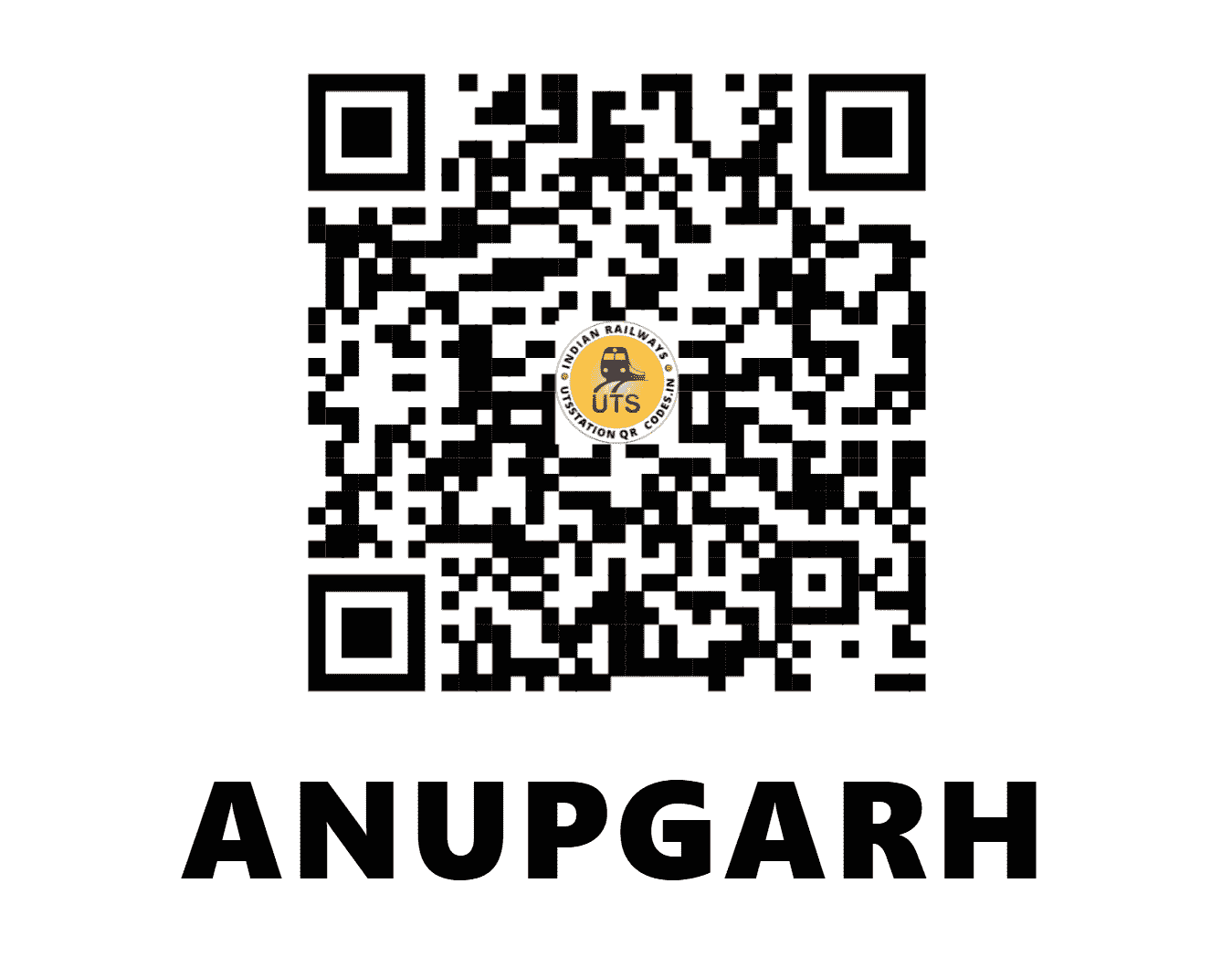 UTS QR Code for ANUPGARH - APH (NW - RAJASTHAN)