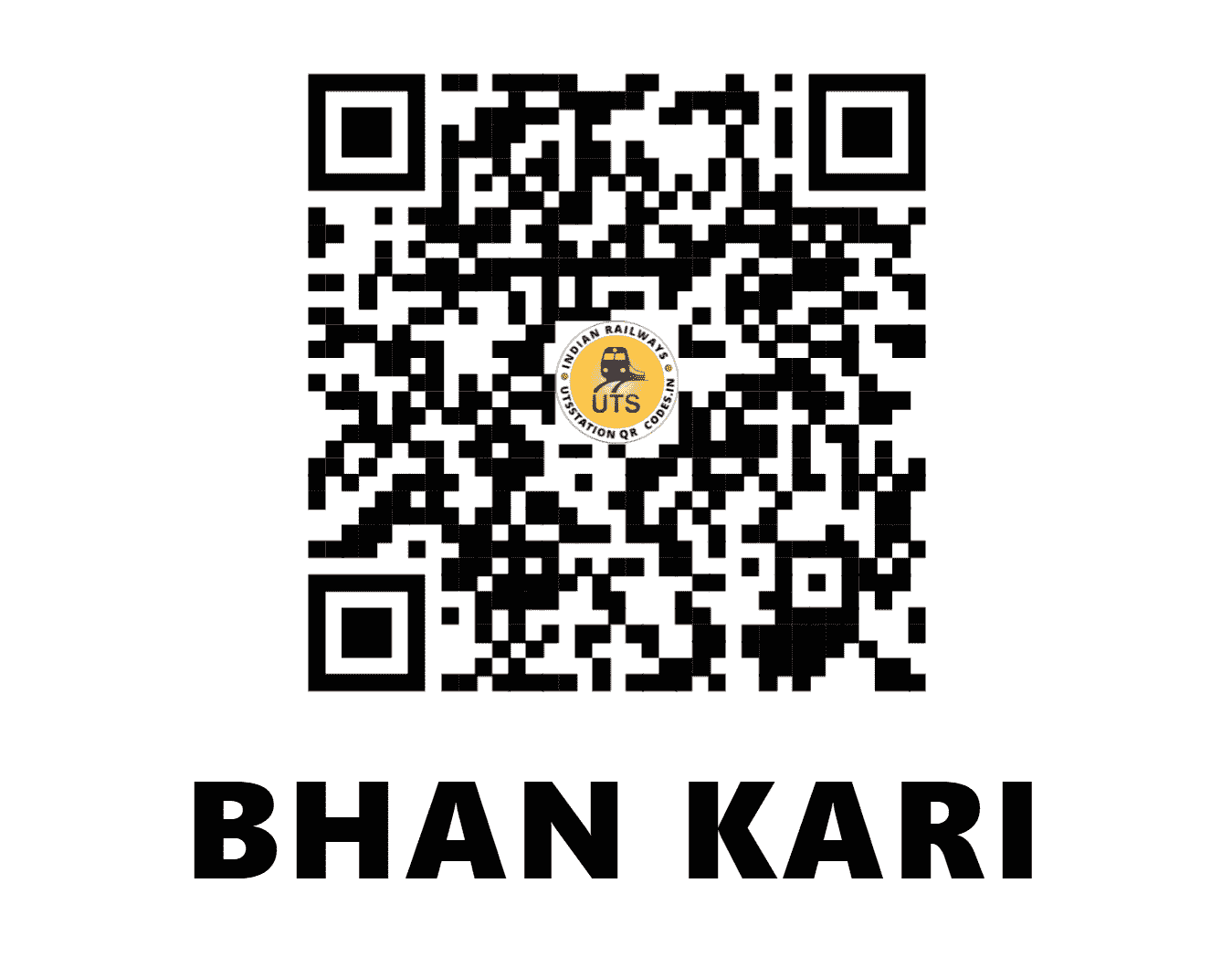 UTS QR Code for BHAN KARI - BAK (NW - RAJASTHAN)