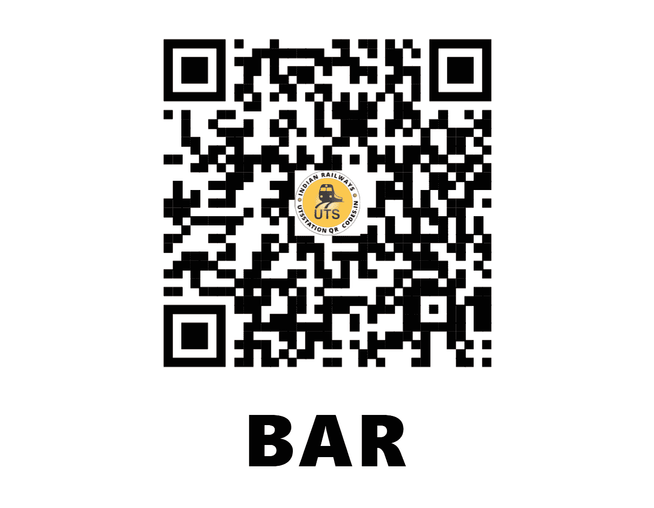 UTS QR Code for BAR - BAR (NW - RAJASTHAN)