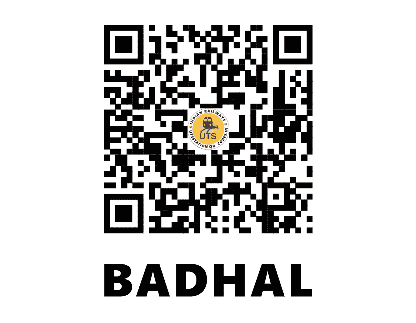 UTS QR Code for BADHAL - BDHL (NW - RAJASTHAN)