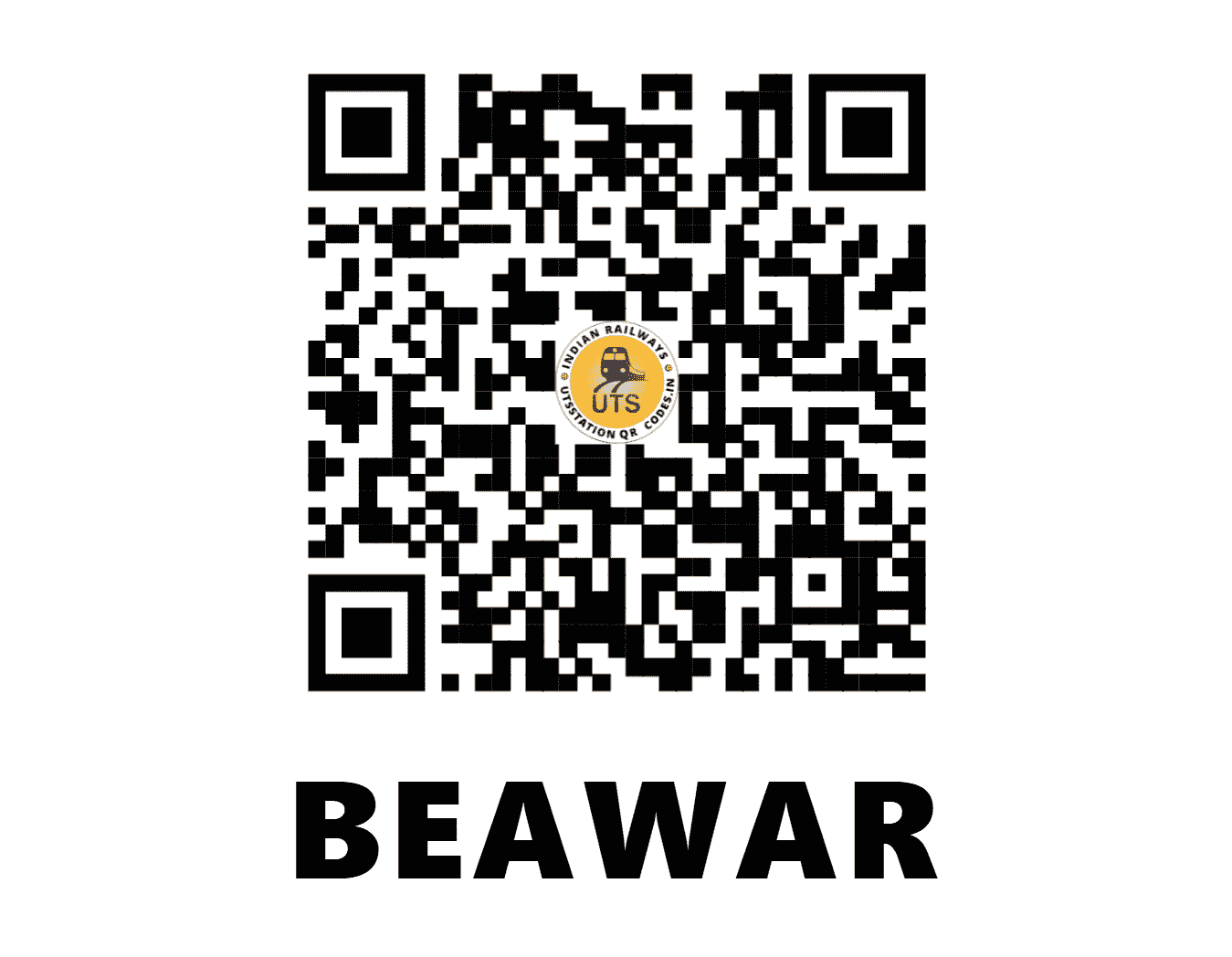 UTS QR Code for BEAWAR - BER (NW - RAJASTHAN)