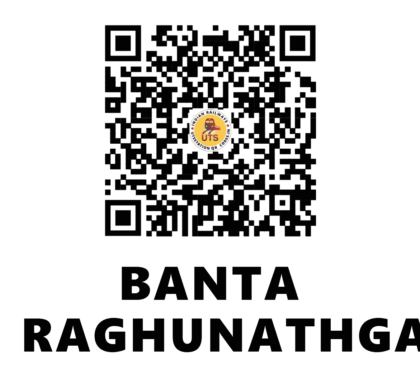 UTS QR Code for BANTA RAGHUNATHGARH - BGG (NW - RAJASTHAN)