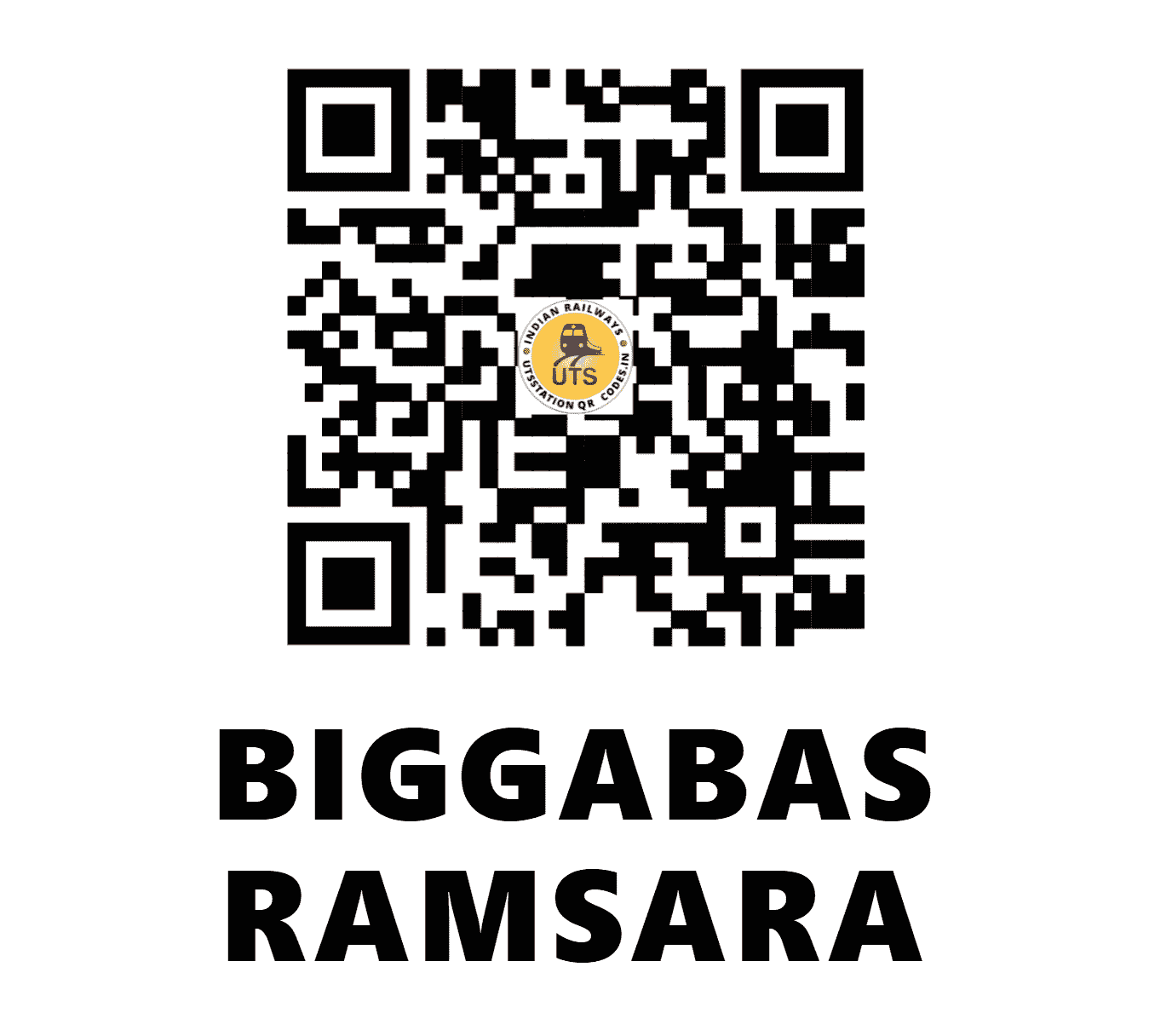 UTS QR Code for BIGGABAS RAMSARA - BGRM (NW - RAJASTHAN)