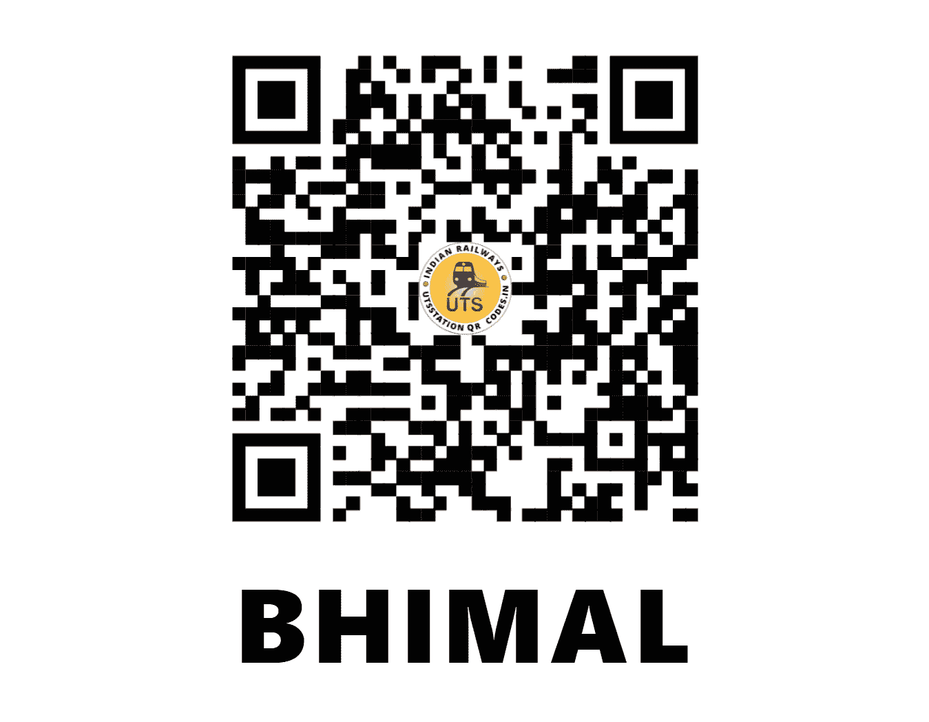 UTS QR Code for BHIMAL - BIML (NW - RAJASTHAN)