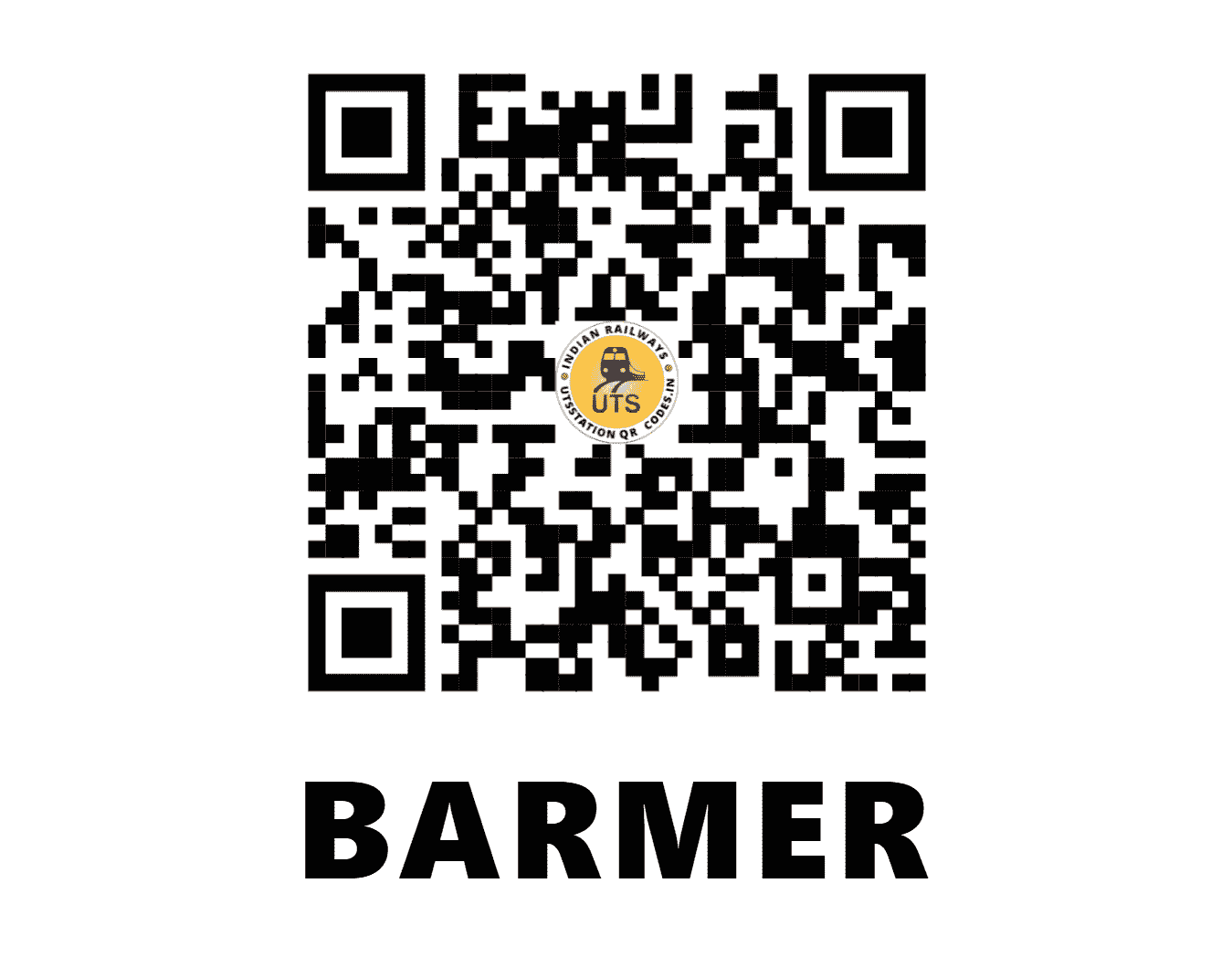 UTS QR Code for BARMER - BME (NW - RAJASTHAN)