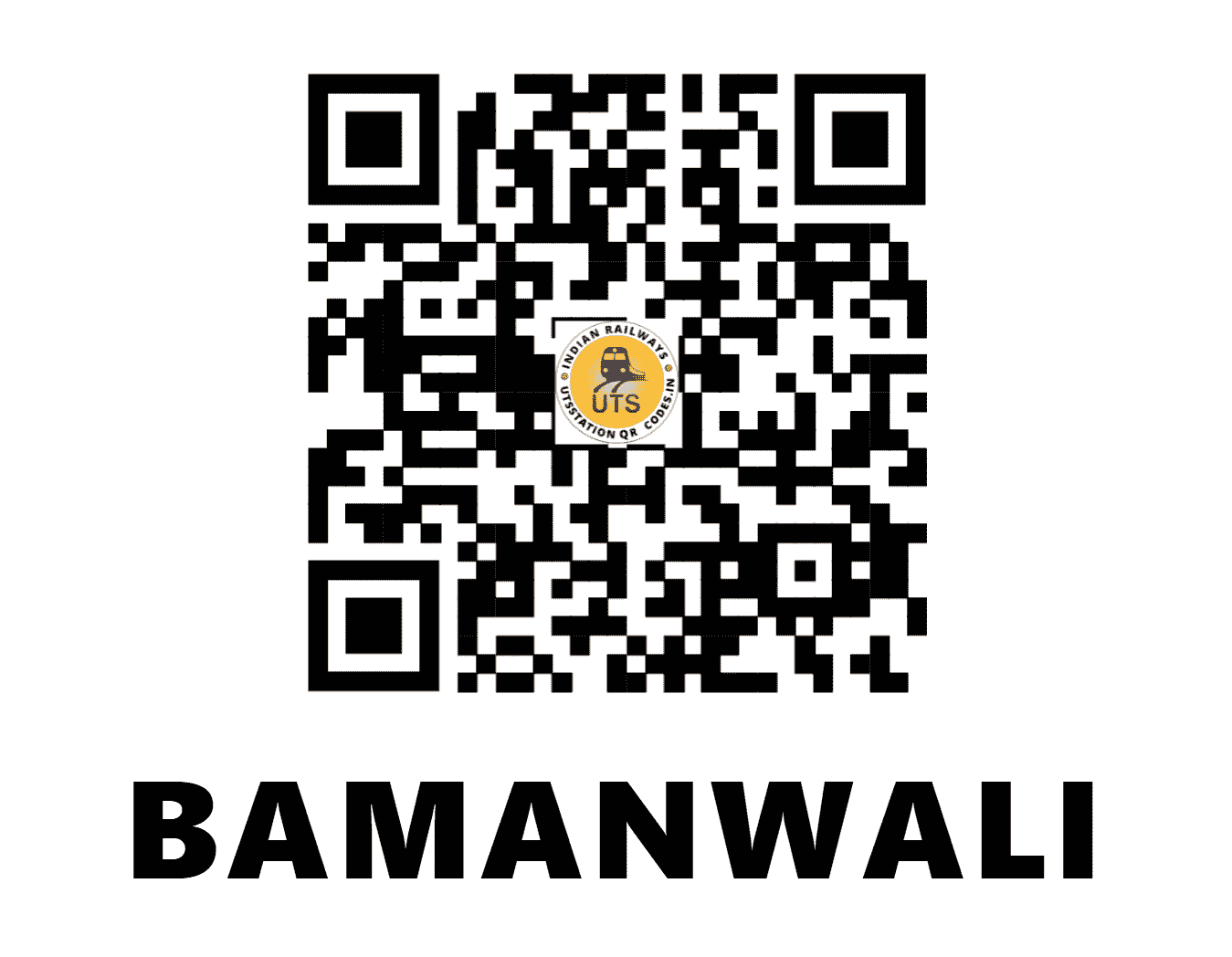 UTS QR Code for BAMANWALI - BMNL (NW - RAJASTHAN)