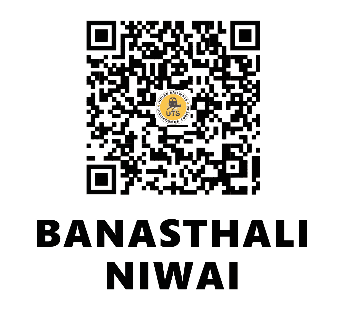 UTS QR Code for BANASTHALI NIWAI - BNLW (NW - RAJASTHAN)
