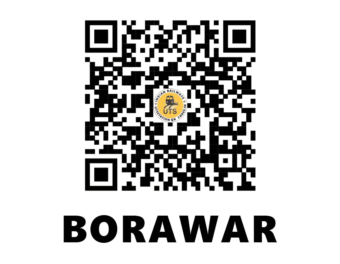 UTS QR Code for BORAWAR - BOW (NW - RAJASTHAN)