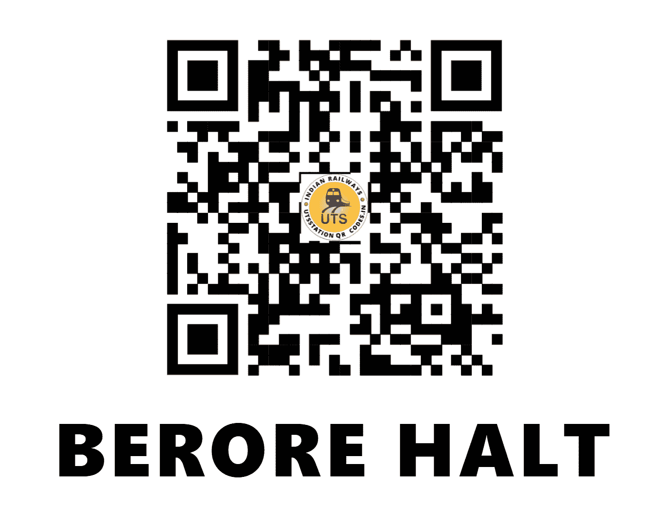 UTS QR Code for BERORE HALT - BROR (NW - RAJASTHAN)