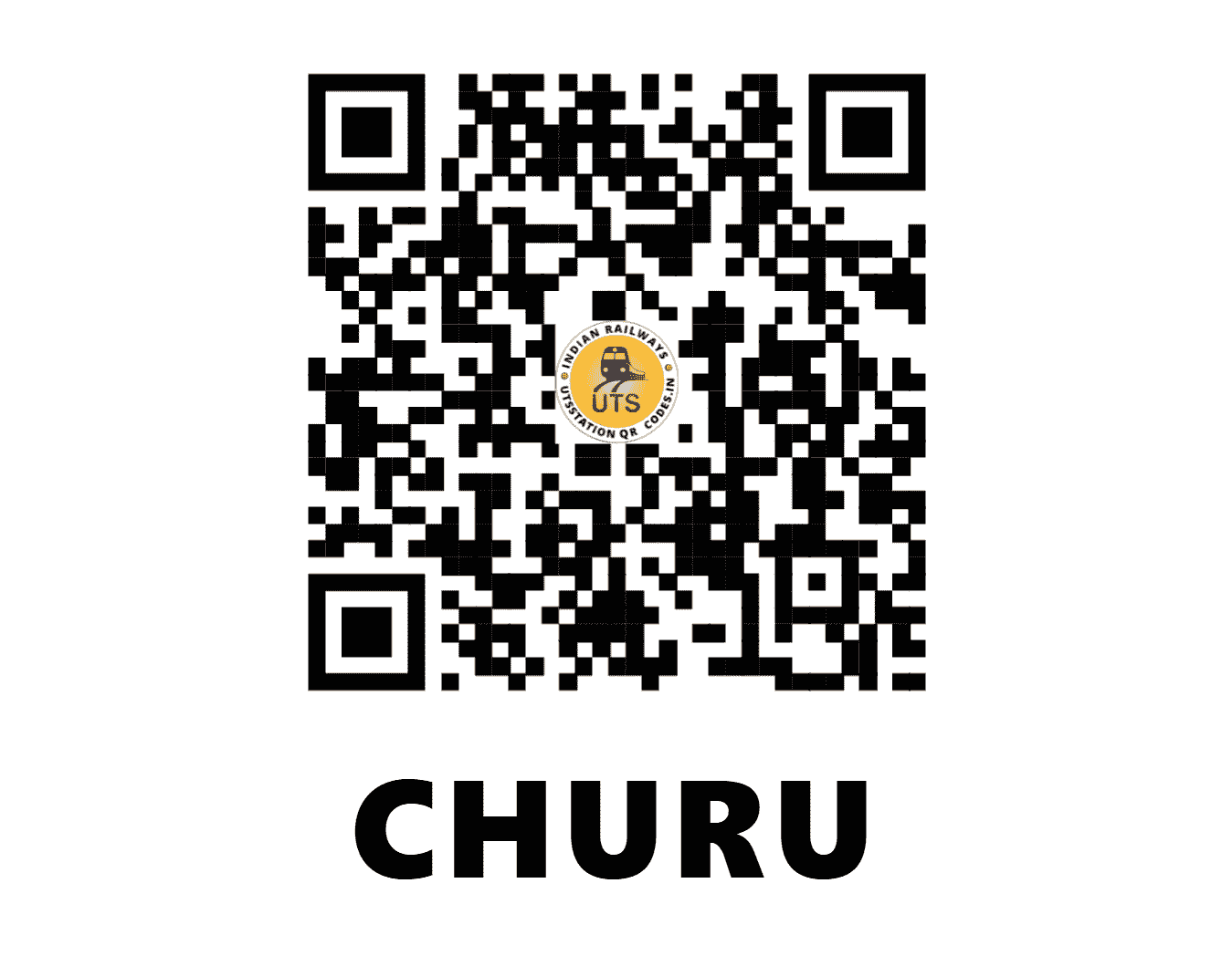 UTS QR Code for CHURU - CUR (NW - RAJASTHAN)