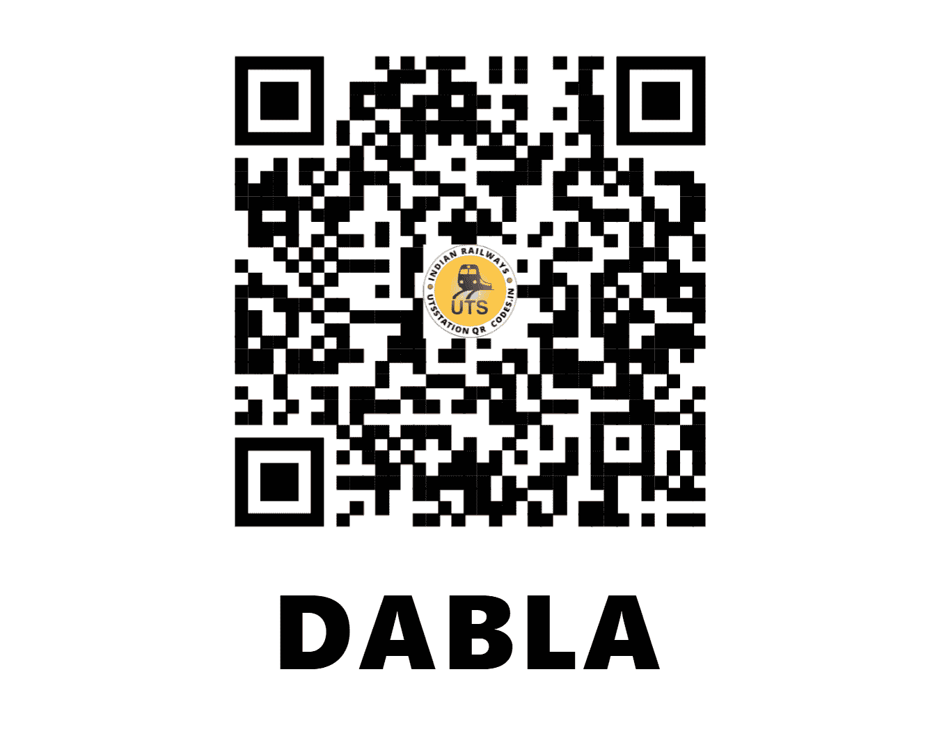 UTS QR Code for DABLA - DBLA (NW - RAJASTHAN)