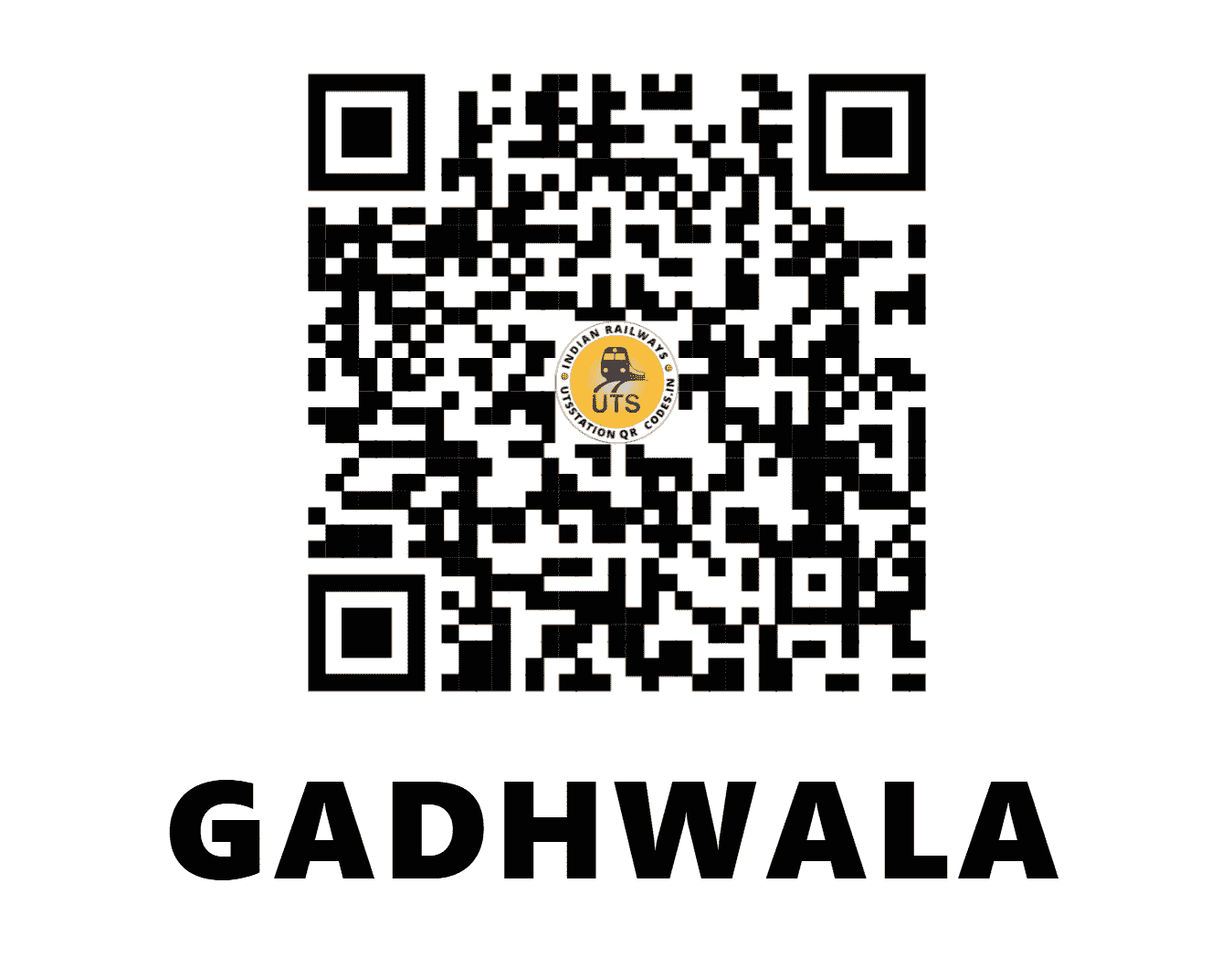 UTS QR Code for GADHWALA - GDW (NW - RAJASTHAN)