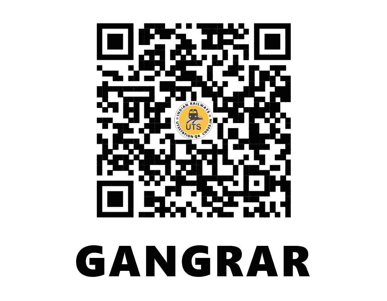 UTS QR Code for GANGRAR - GGR (NW - RAJASTHAN)