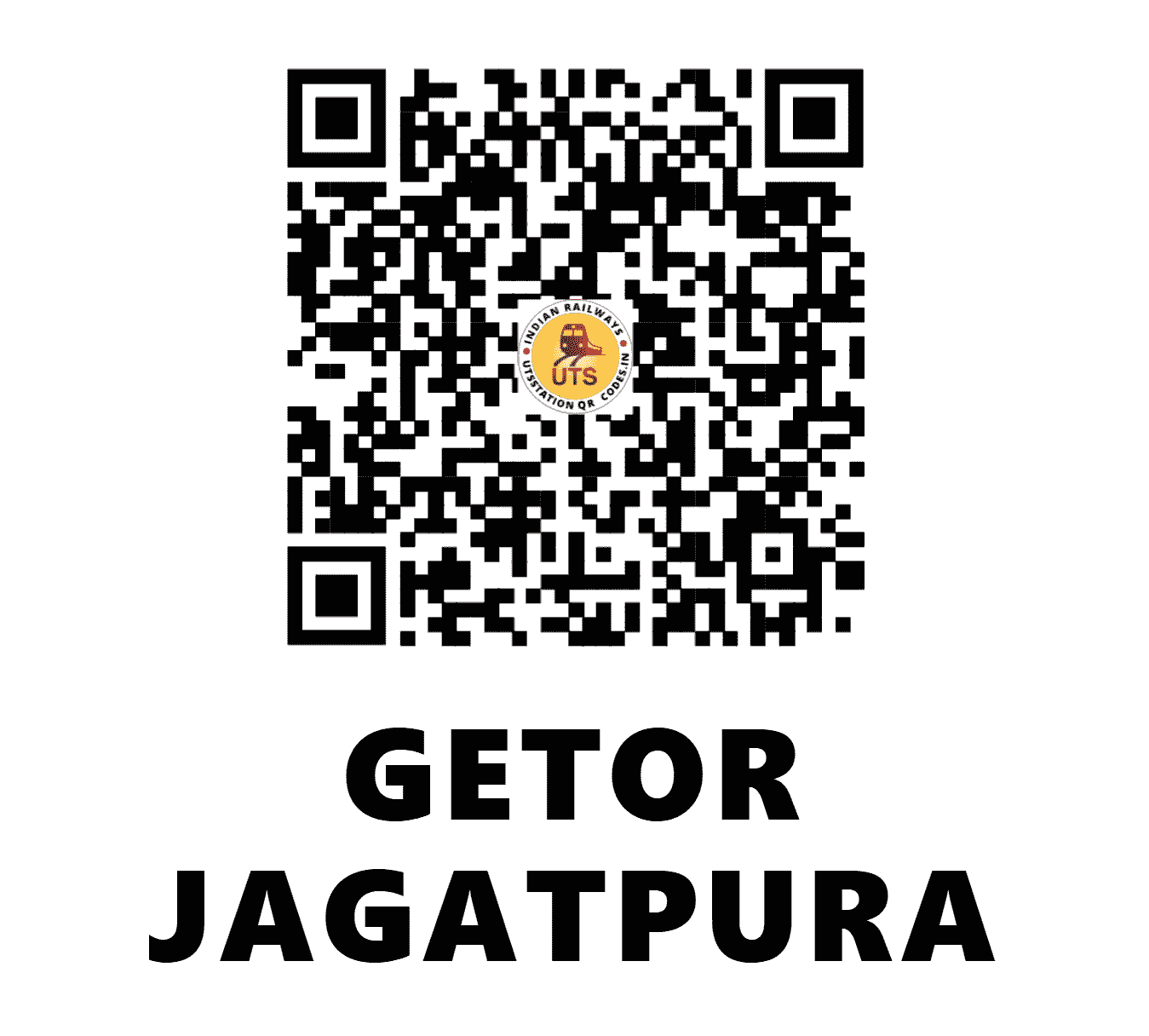 UTS QR Code for GETOR JAGATPURA - GTJT (NW - RAJASTHAN)
