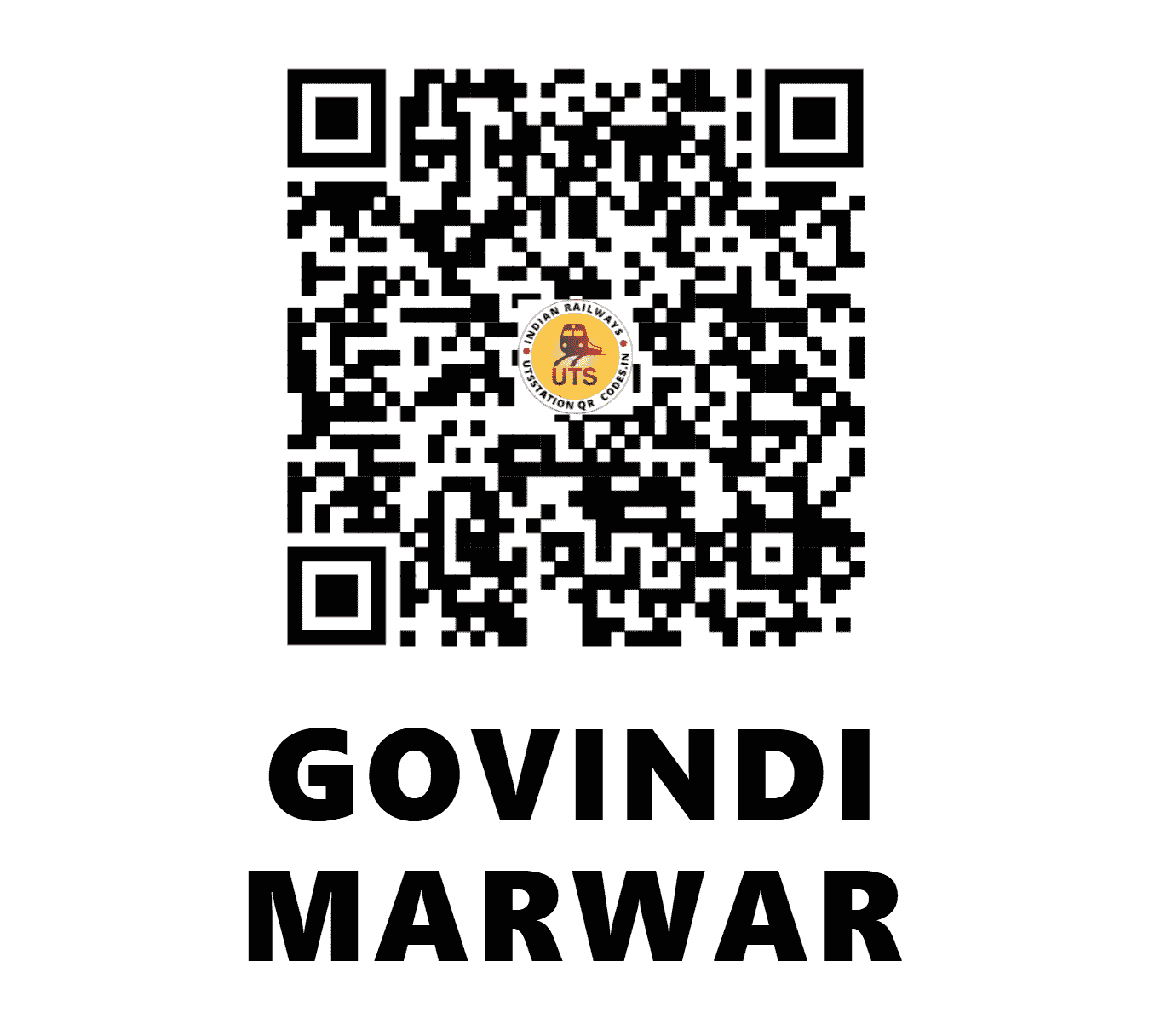 UTS QR Code for GOVINDI MARWAR - GVMR (NW - RAJASTHAN)