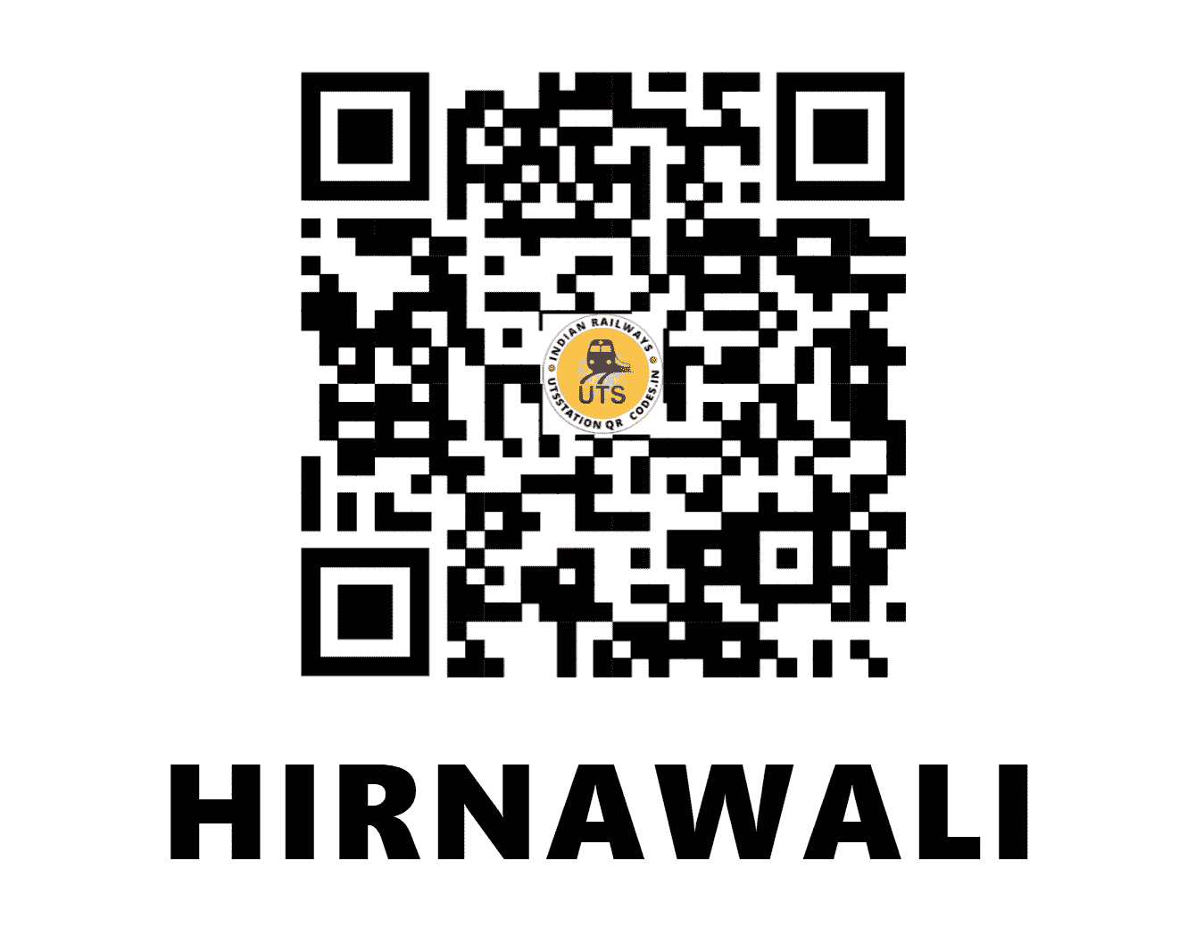 UTS QR Code for HIRNAWALI - HLW (NW - RAJASTHAN)