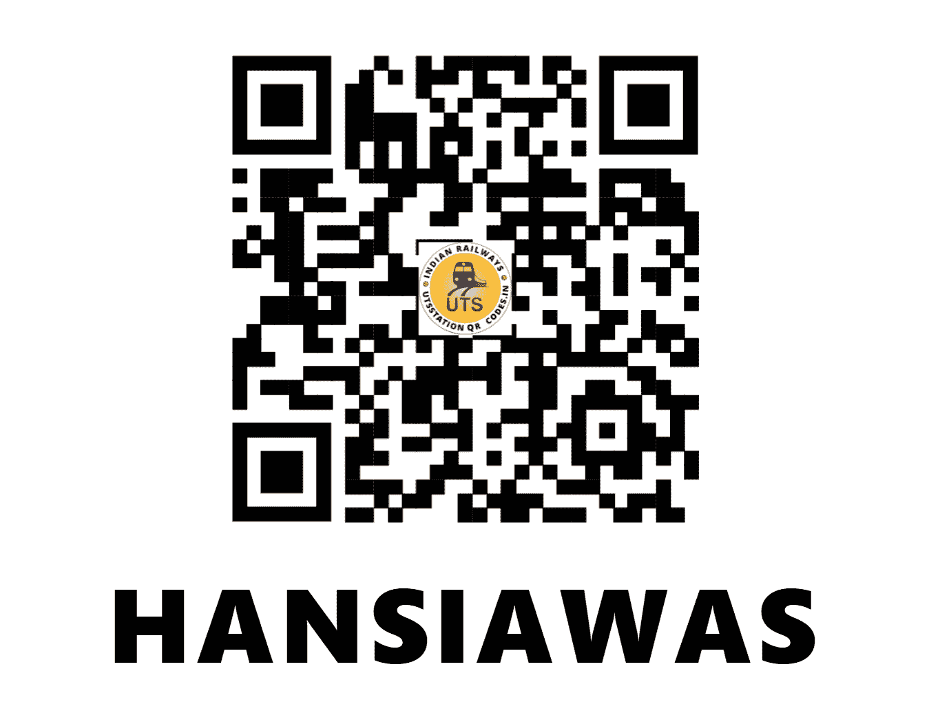 UTS QR Code for HANSIAWAS - HSWS (NW - RAJASTHAN)