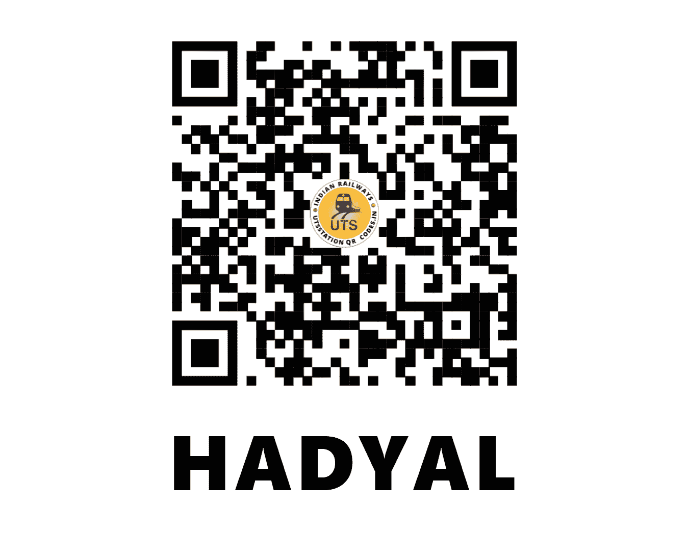 UTS QR Code for HADYAL - HYL (NW - RAJASTHAN)