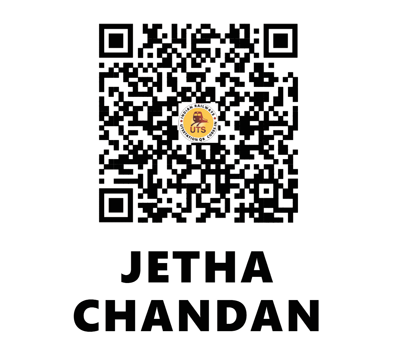 UTS QR Code for JETHA CHANDAN - JCH (NW - RAJASTHAN)
