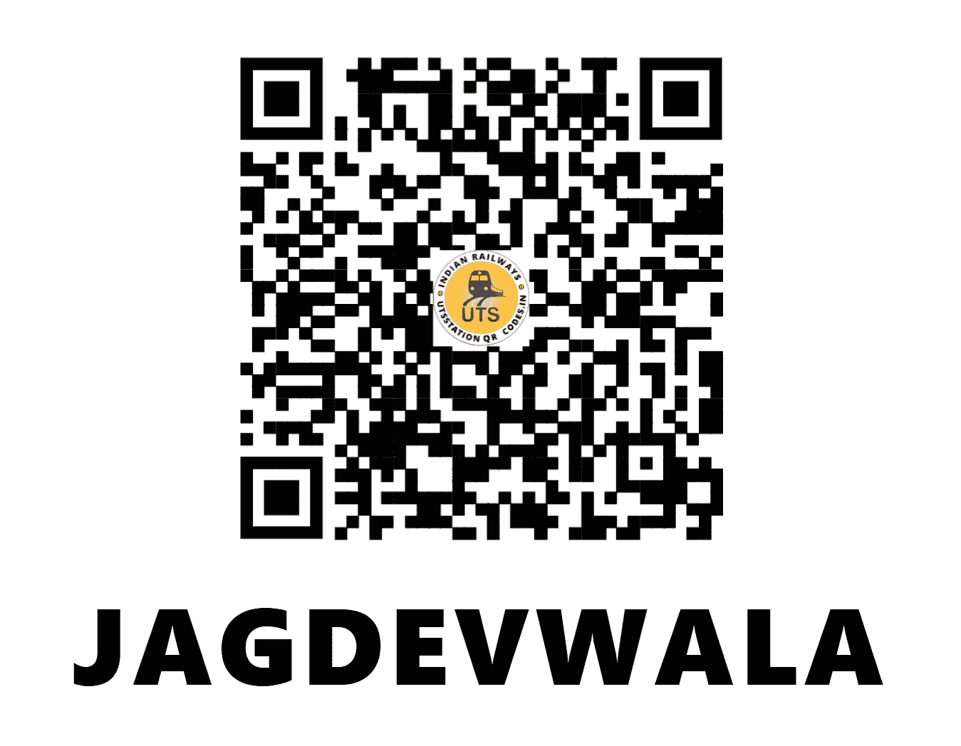 UTS QR Code for JAGDEVWALA - JDL (NW - RAJASTHAN)
