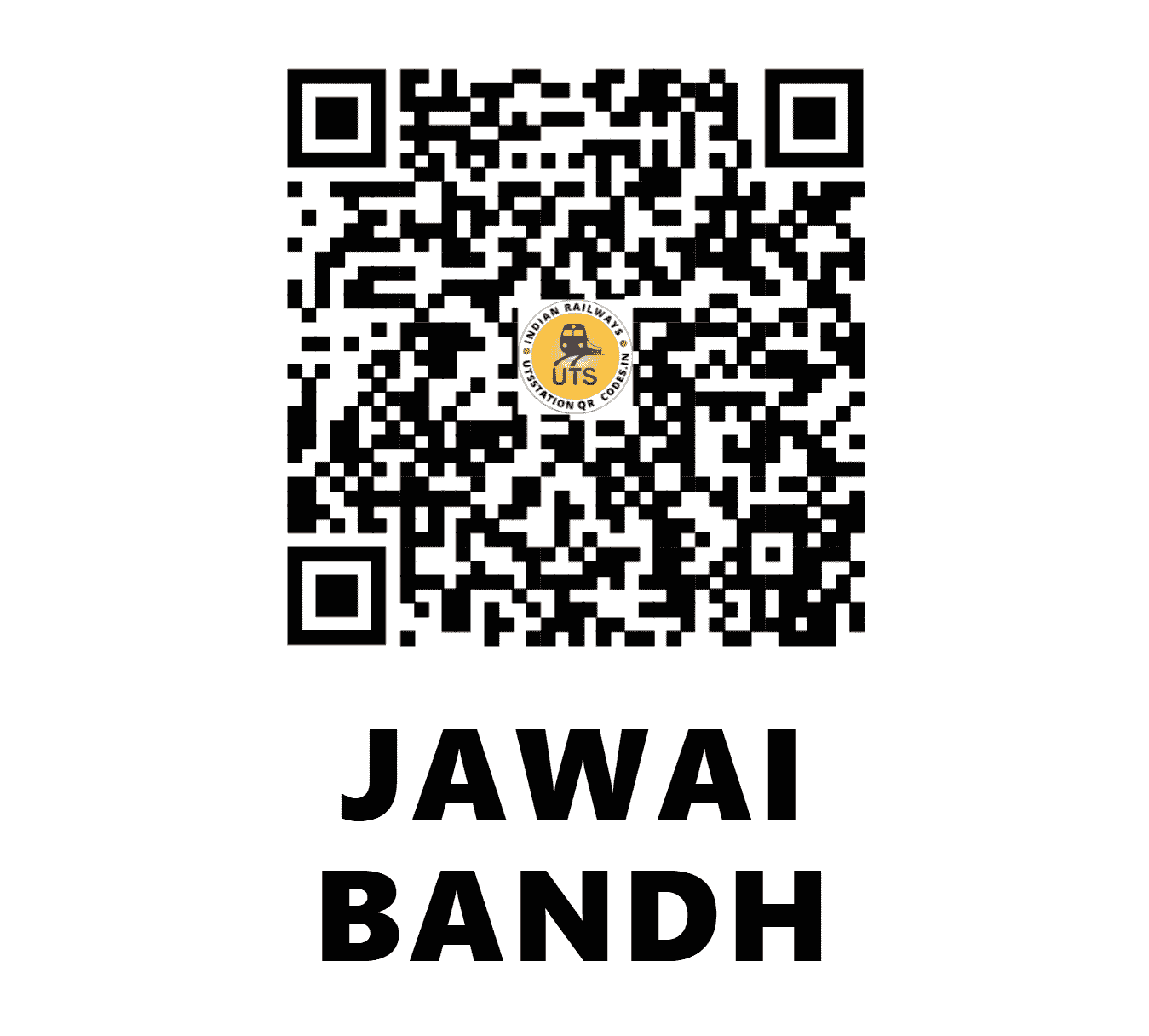 UTS QR Code for JAWAI BANDH - JWB (NW - RAJASTHAN)