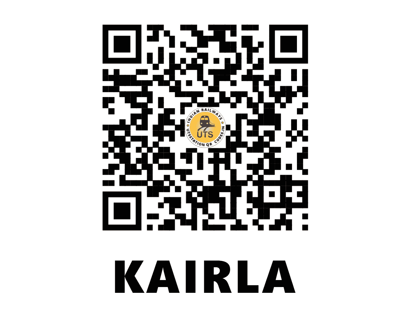 UTS QR Code for KAIRLA - KAI (NW - RAJASTHAN)