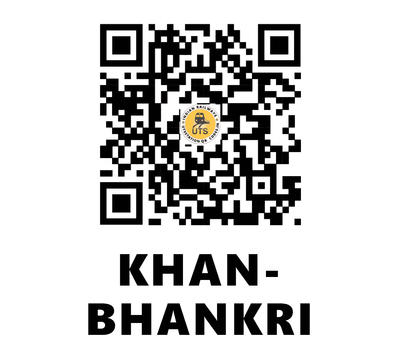 UTS QR Code for KHAN-BHANKRI - KBV (NW - RAJASTHAN)