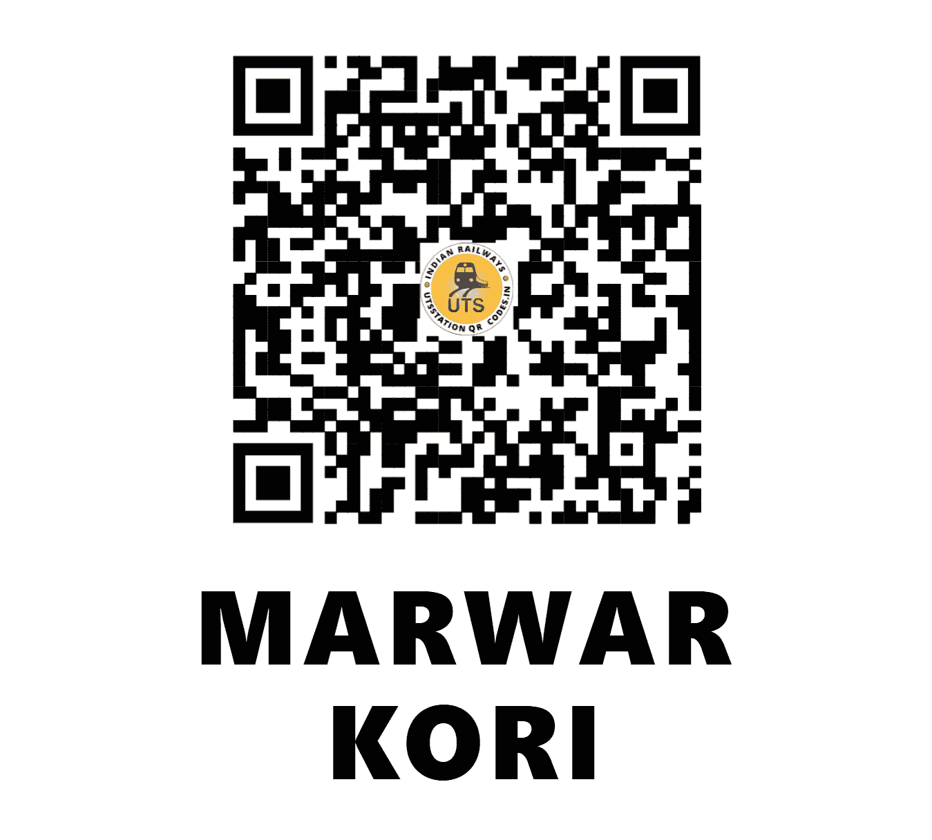 UTS QR Code for MARWAR KORI - KOF (NW - RAJASTHAN)