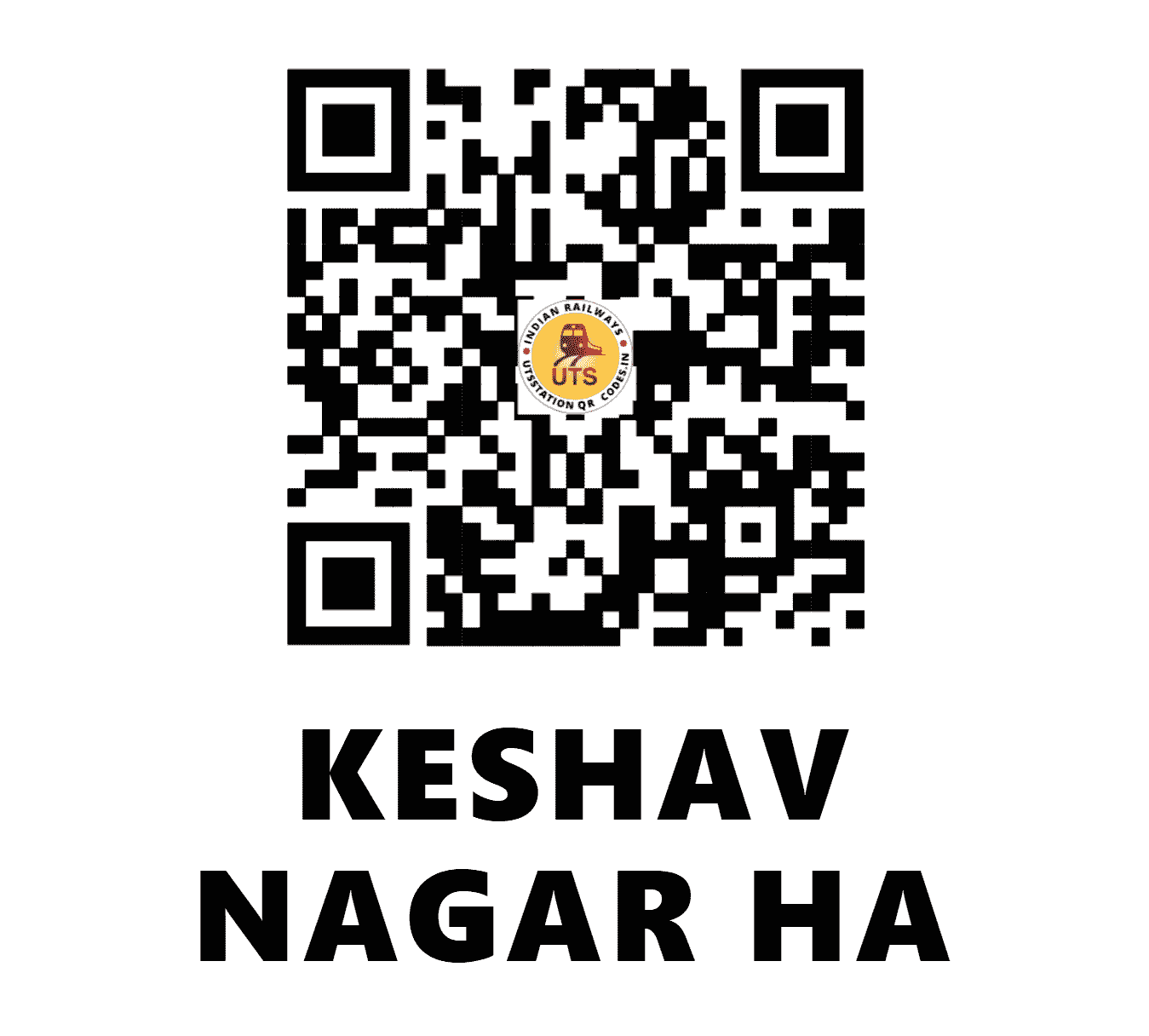 UTS QR Code for KESHAV NAGAR HA - KSVR (NW - RAJASTHAN)