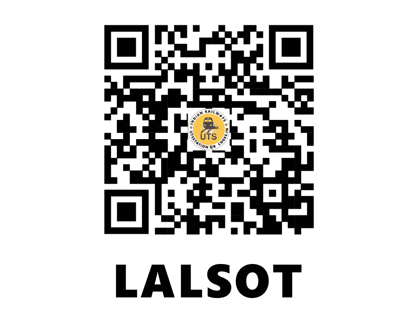 UTS QR Code for LALSOT - LLST (NW - RAJASTHAN)